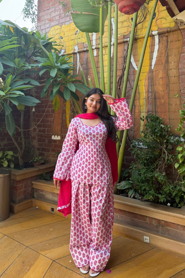 White & Pink Ethnic Suit Set (RS01)