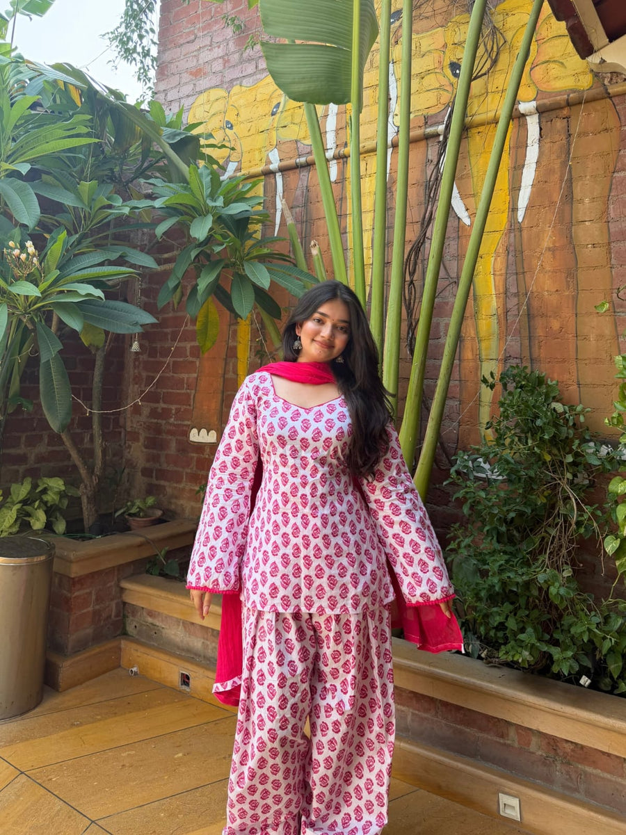 White & Pink Ethnic Suit Set (RS01)