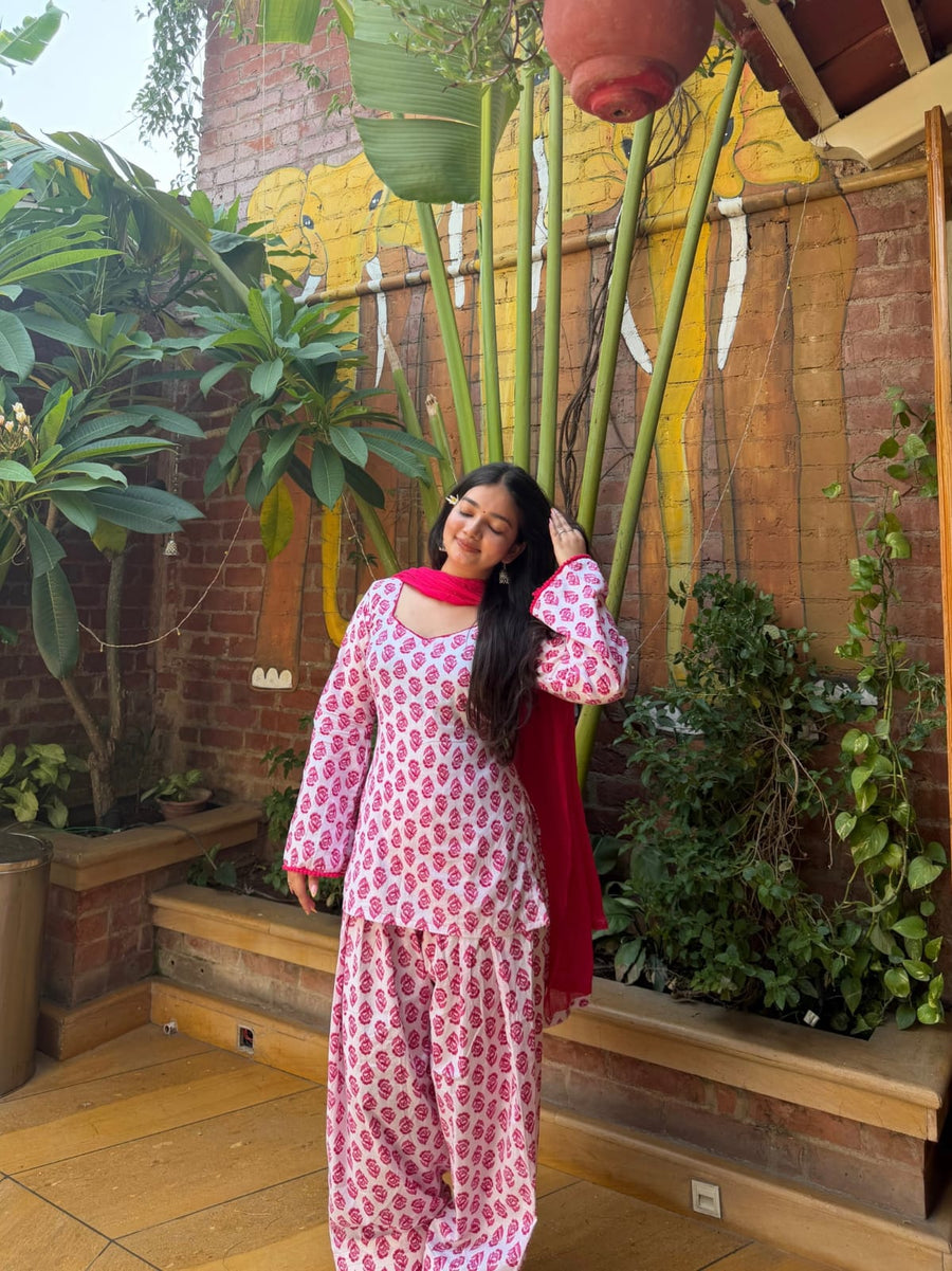 White & Pink Ethnic Suit Set (RS01)