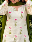 Women's Premium Cotton Farsi Salwar Suit Set with Floral Print & Dupatta (RS02)