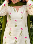 Women's Premium Cotton Farsi Salwar Suit Set with Floral Print & Dupatta (RS02)