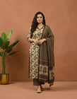 Beige & Brown Ethnic Suit Set (RS03)