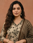 Beige & Brown Ethnic Suit Set (RS03)