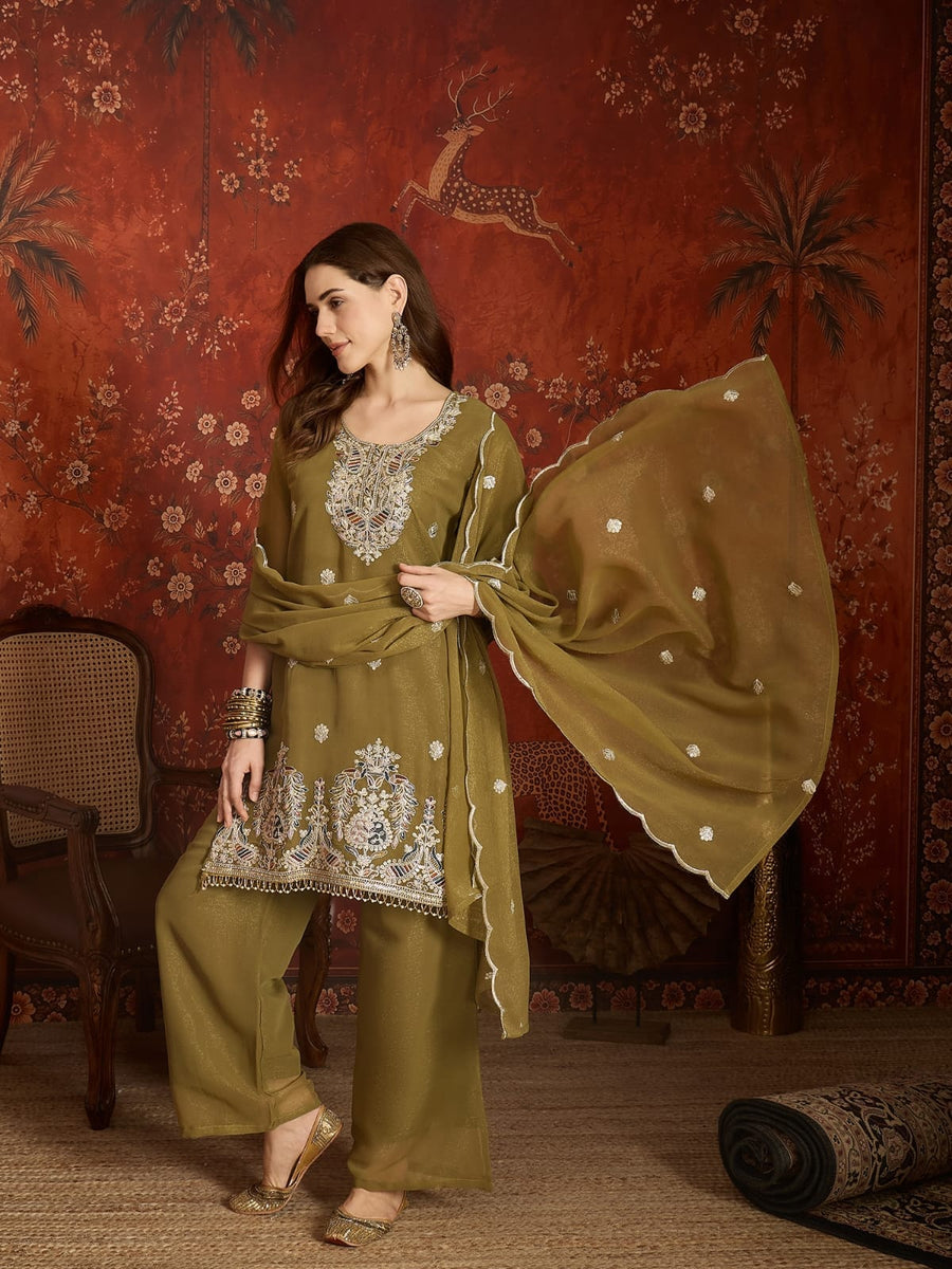 ✨ Premium Embroidered Sharara Set ✨ (RRRD60)