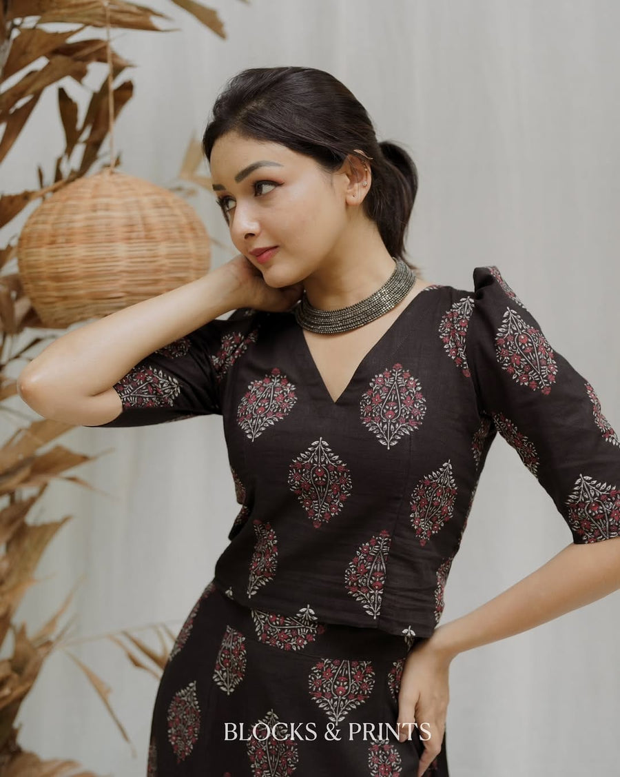 Elegant Block Print Co-Ord Set for Women (RS05)