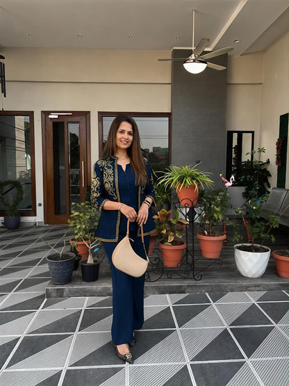 Embroidered Cotton Flex Co-Ord Set for Women (RS04)