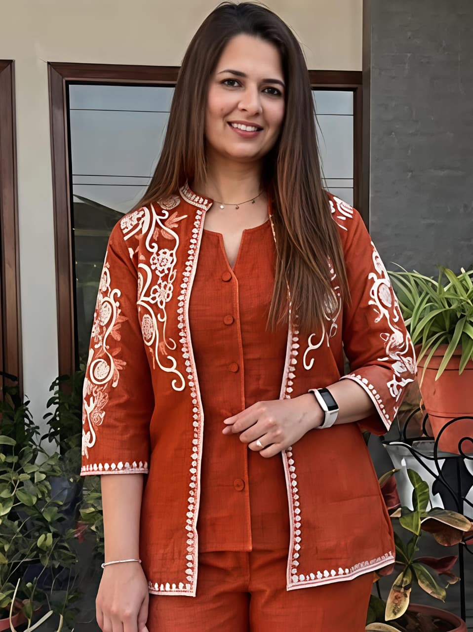 Embroidered Cotton Flex Co-Ord Set for Women (RS04)