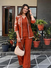 Embroidered Cotton Flex Co-Ord Set for Women (SWSK71)