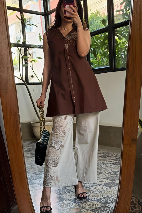 Elegant Embroidered Kurta Palazzo Set (CJ06)