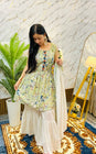 Botanical Print Kurta Set with Flared Pants (RRRD61)
