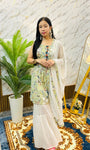 Botanical Print Kurta Set with Flared Pants (RRRD61)
