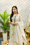 Botanical Print Kurta Set with Flared Pants (RRRD61)
