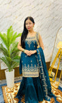 Royal Embroidered Peplum Sharara Set with Dupatta (RRRD62)