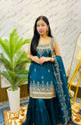 Royal Embroidered Peplum Sharara Set with Dupatta (RRRD62)