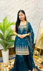 Royal Embroidered Peplum Sharara Set with Dupatta (RRRD62)