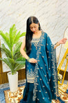 Royal Embroidered Peplum Sharara Set with Dupatta (RRRD62)
