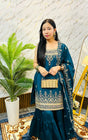 Royal Embroidered Peplum Sharara Set with Dupatta (RRRD62)