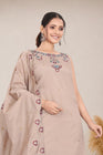 Elegant Embroidered Cotton 3-Piece Suit Set with Dupatta (RD74)