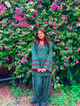 Teal Printed Kurta Palazzo Set with Contrast Dupatta (RS07)