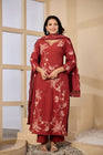 Elegant Floral Embroidered 3-Piece Suit Set (SWSK75)