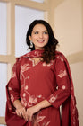 Elegant Floral Embroidered 3-Piece Suit Set (SWSK75)