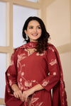 Elegant Floral Embroidered 3-Piece Suit Set (SWSK75)