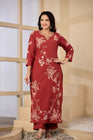 Elegant Floral Embroidered 3-Piece Suit Set (SWSK75)