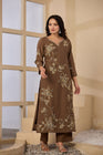 Elegant Floral Embroidered 3-Piece Suit Set (SWSK75)