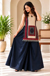Printed Kurta Set with Wide-Leg Palazz (RD77)