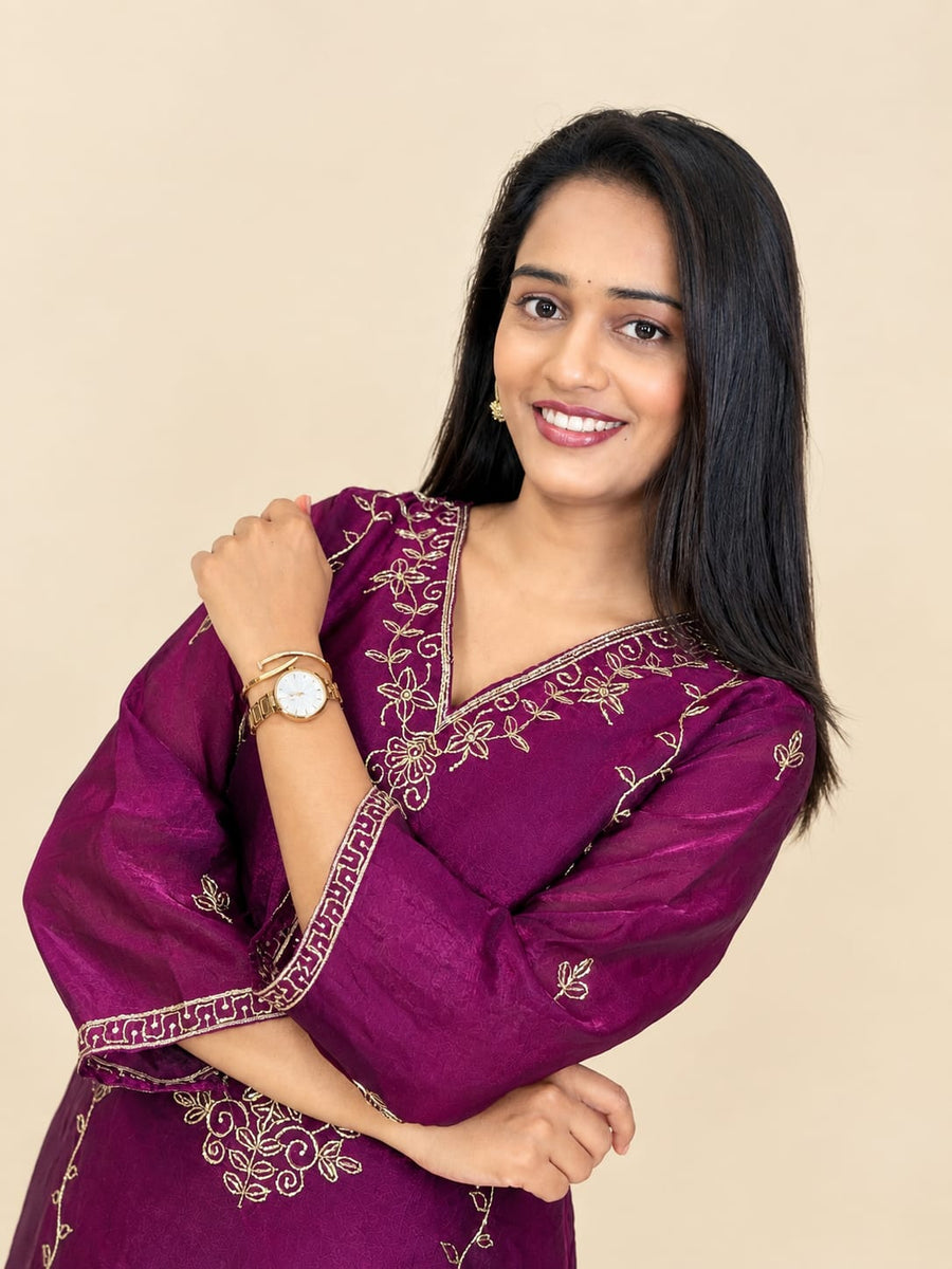 Royal Embroidered 3-Piece Suit Set (RRRD67 Chhaya)