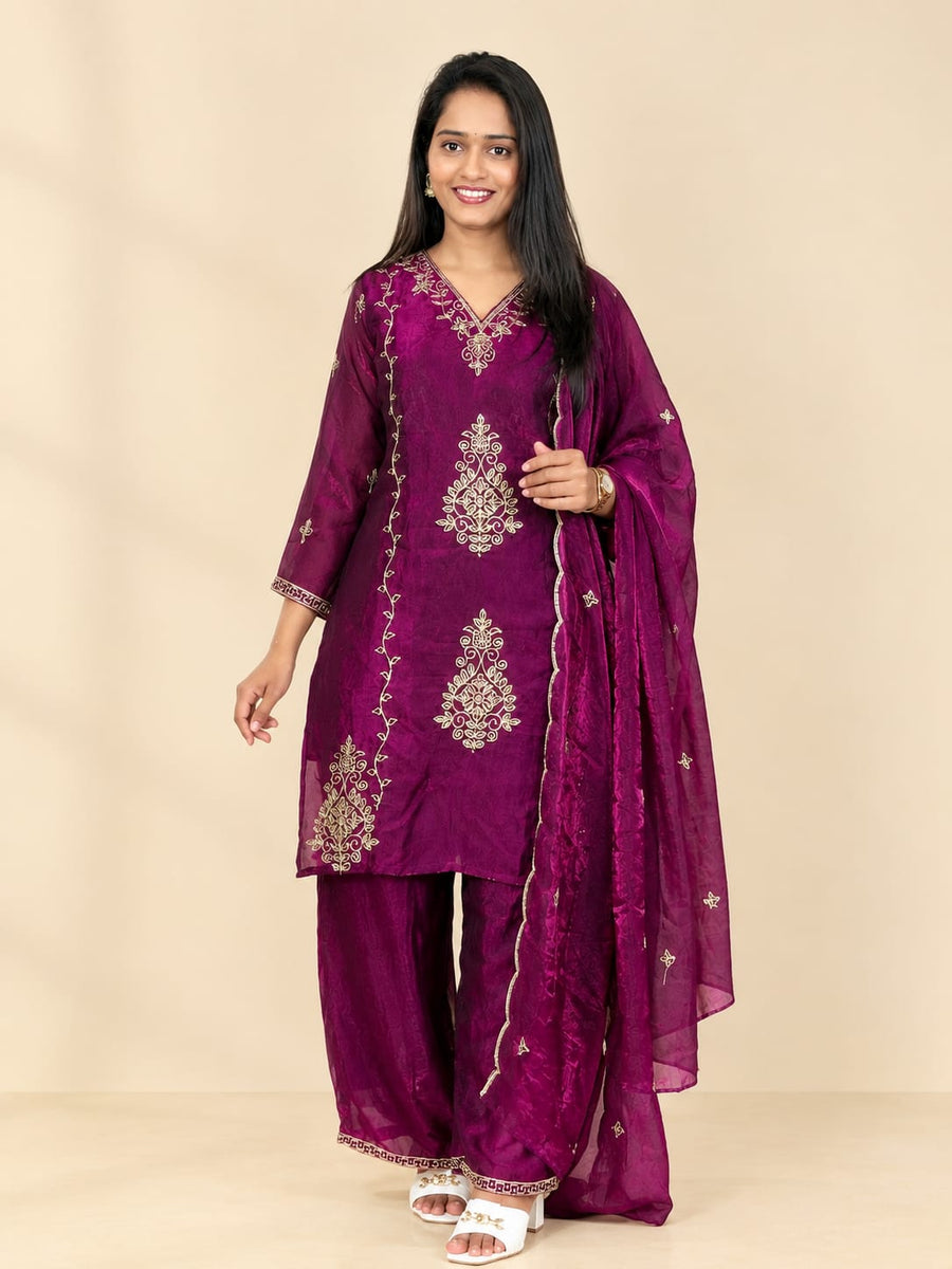 Royal Embroidered 3-Piece Suit Set (RRRD67 Chhaya)