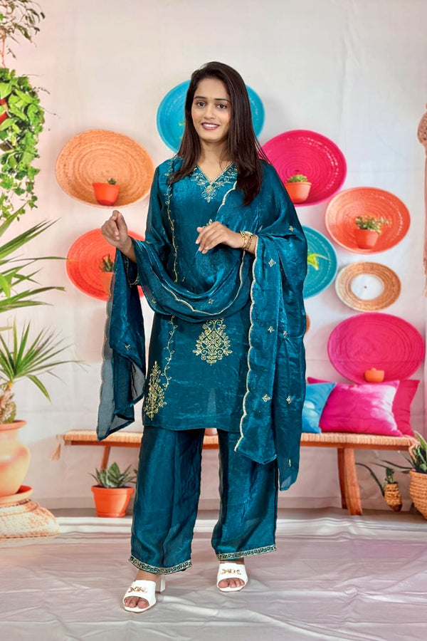 Royal Embroidered 3-Piece Suit Set (RRRD67 Chhaya)
