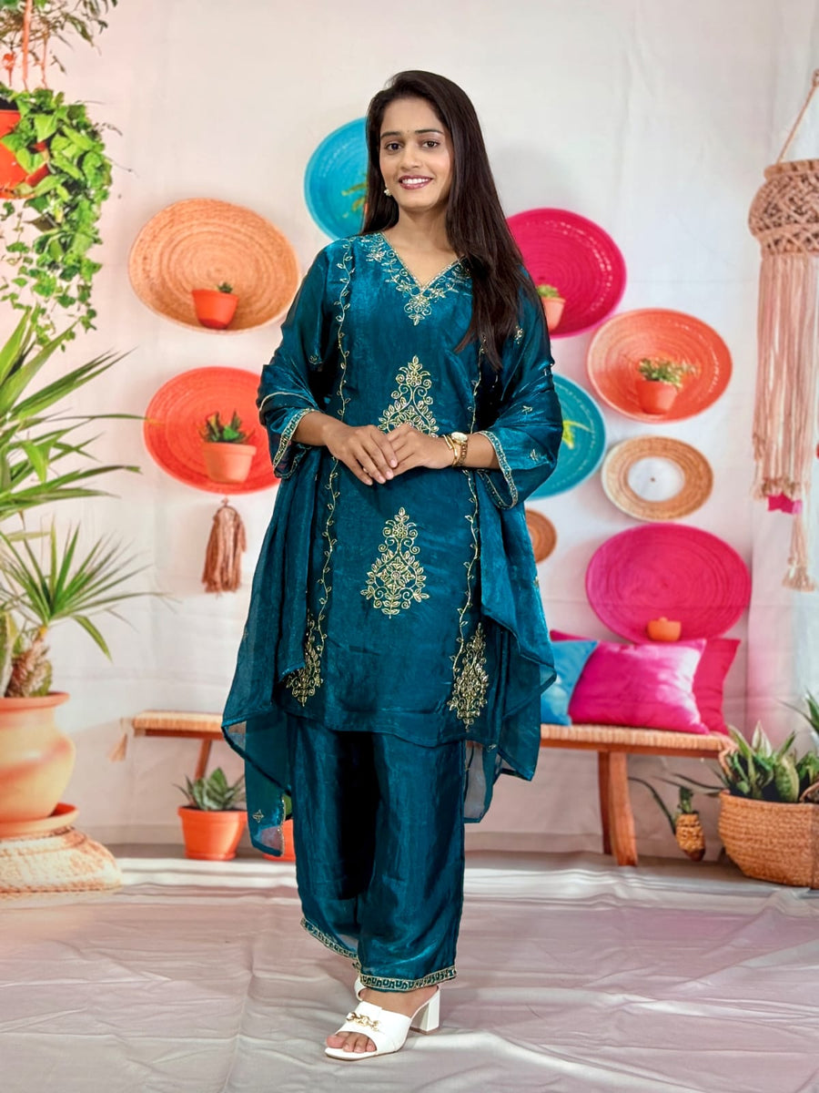 Royal Embroidered 3-Piece Suit Set (RRRD67 Chhaya)