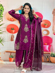 Royal Embroidered 3-Piece Suit Set (RRRD67 Chhaya)