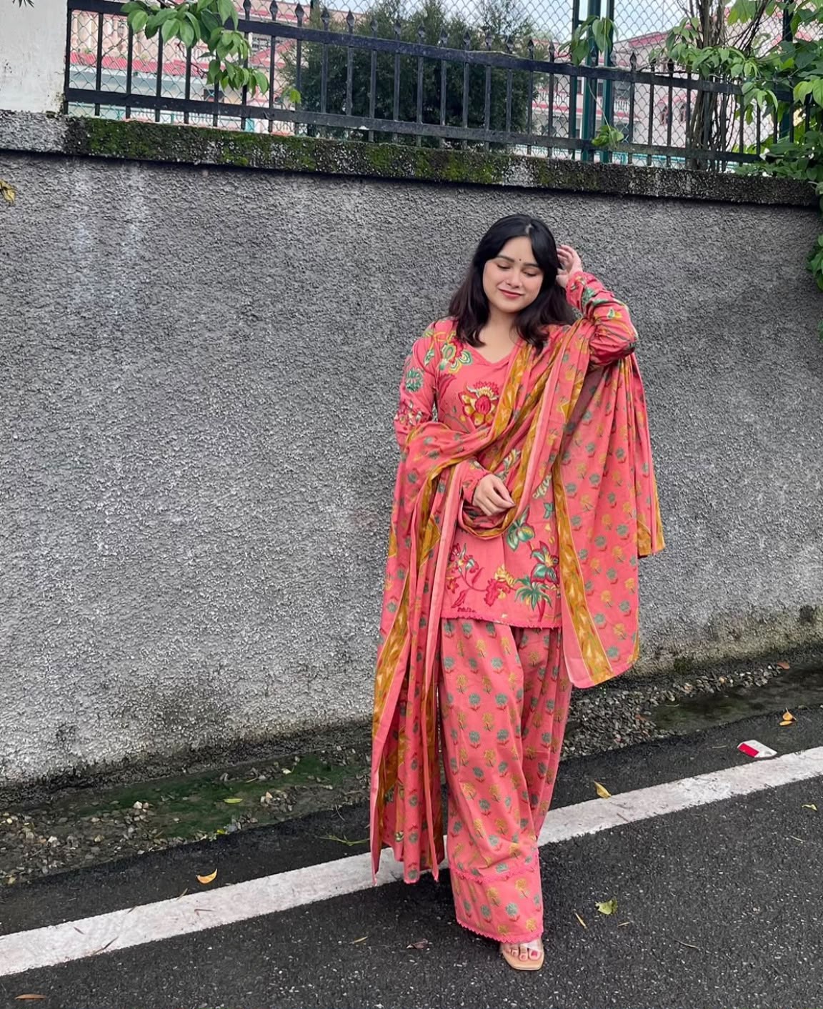 Women’s Floral Printed Cotton Kurta Pant Set with Dupatta (RD82)