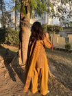 Women’s Premium Cotton Printed Kurta Pant & Dupatta Set – Mustard Floral Print (RD79)