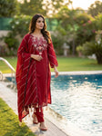 🌸 Elegant Embroidered Kurta Set with Flowing Dupatta ✨ (RRRD68)