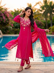 🌸 Elegant Embroidered Kurta Set with Flowing Dupatta ✨ (RRRD68)