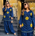 🌻 Sunflower Bloom Embroidered Co-ord Set ✨ (SWSK77)