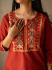 Beautiful Pure Cotton  top Pant set with beautiful embroidery work 💗(SWSK82)