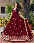 ✨ Elegant Anarkali Gown with Intricate Floral Embroidery 🌸 (RRRD69)