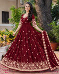 ✨ Elegant Anarkali Gown with Intricate Floral Embroidery 🌸 (RRRD69)