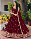 ✨ Elegant Anarkali Gown with Intricate Floral Embroidery 🌸 (RRRD69)