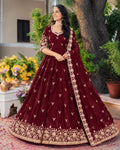 ✨ Elegant Anarkali Gown with Intricate Floral Embroidery 🌸 (RRRD69)