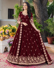✨ Elegant Anarkali Gown with Intricate Floral Embroidery 🌸 (RRRD69)