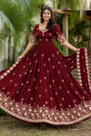 ✨ Elegant Anarkali Gown with Intricate Floral Embroidery 🌸 (RRRD69)