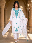Women's Floral Embroidered Cotton Suit Set with Dupatta (RRRD49)