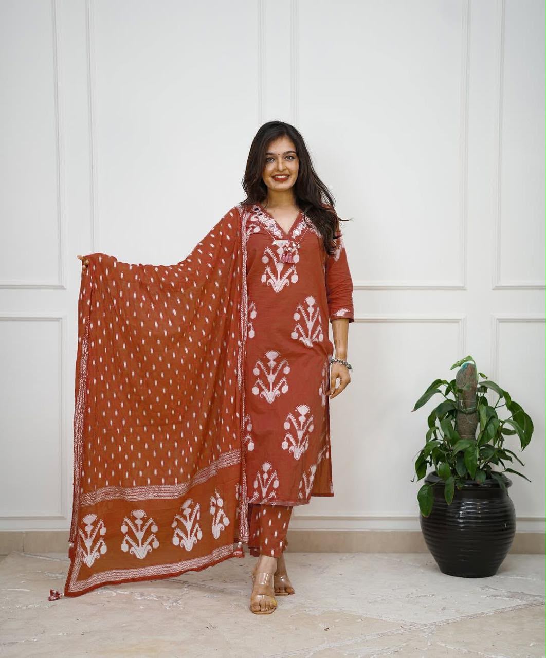 Meher Printed Cotton Suit Set with Dupatta (RD65)
