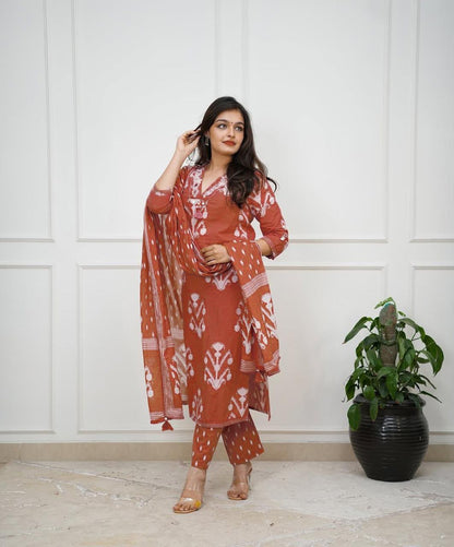 Meher Printed Cotton Suit Set with Dupatta (RD65)