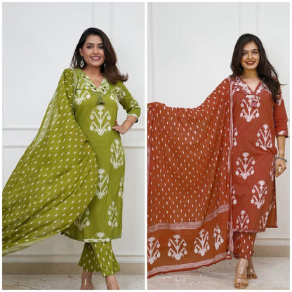 Meher Printed Cotton Suit Set with Dupatta (RD65)
